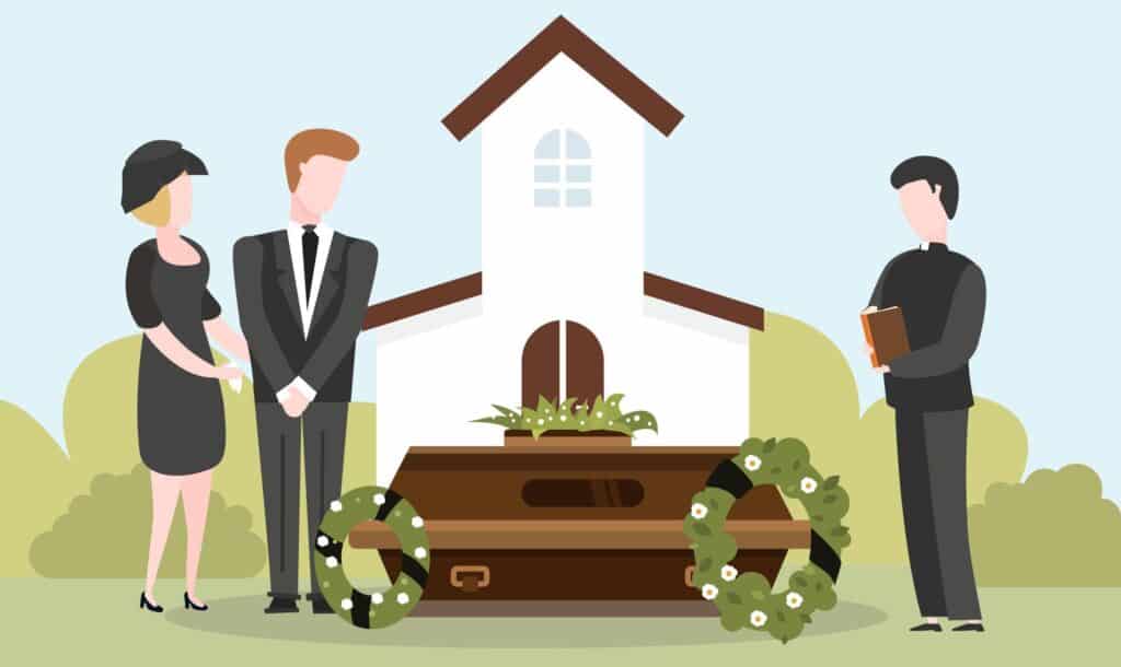 Illustration Famille Deuil Enterrement