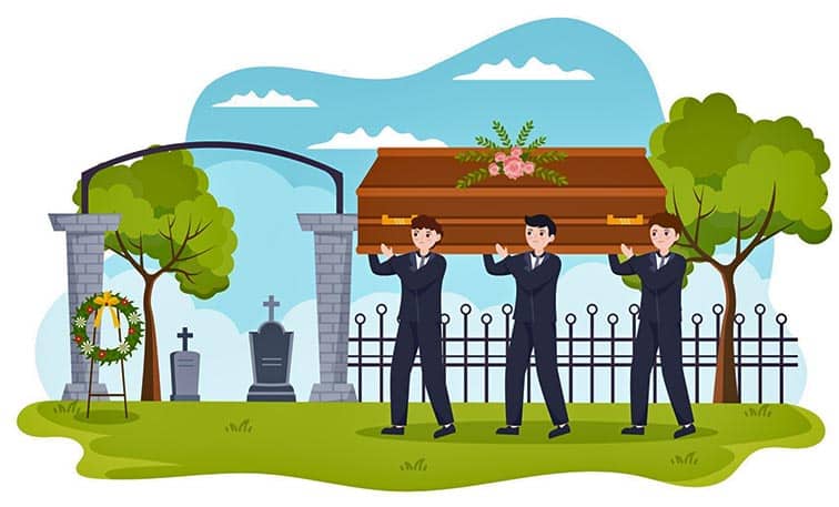 Ceremonie Funeraire Pompes Funebres Illustration
