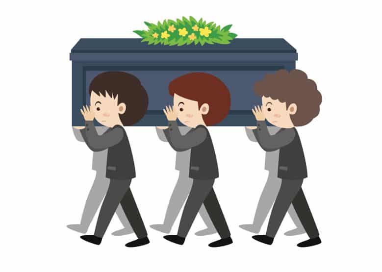 Illustration Hommes Qui Portent Un Cerceuil, Pompes Funébres