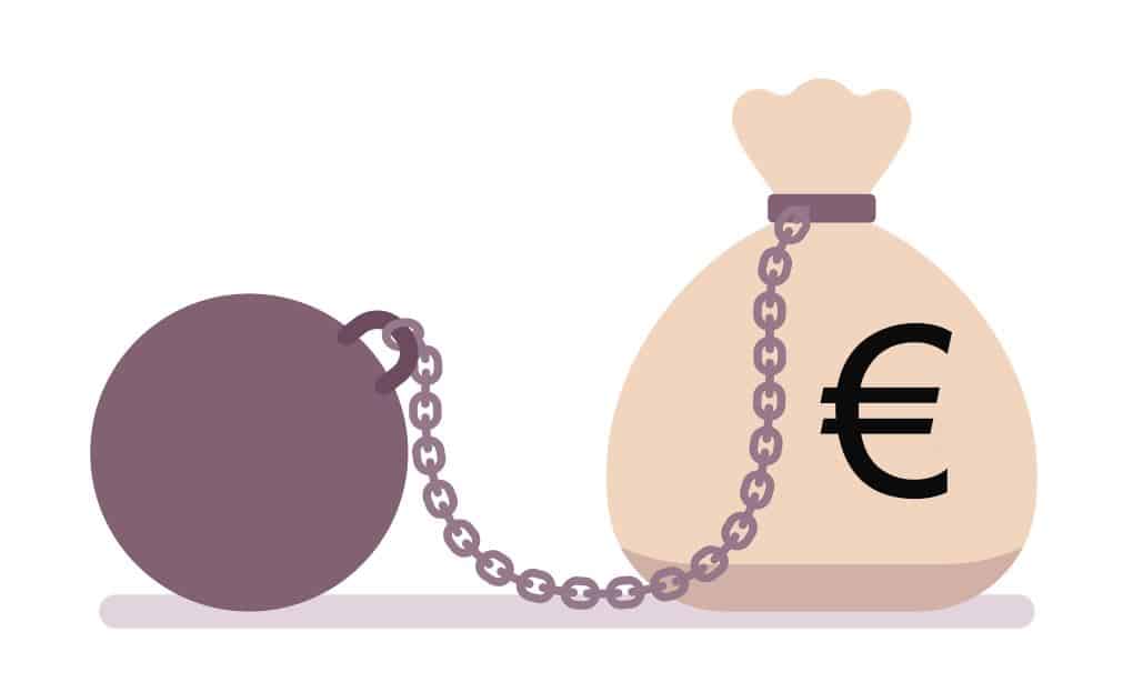 Sac D'euros Attaché à Un Boulet